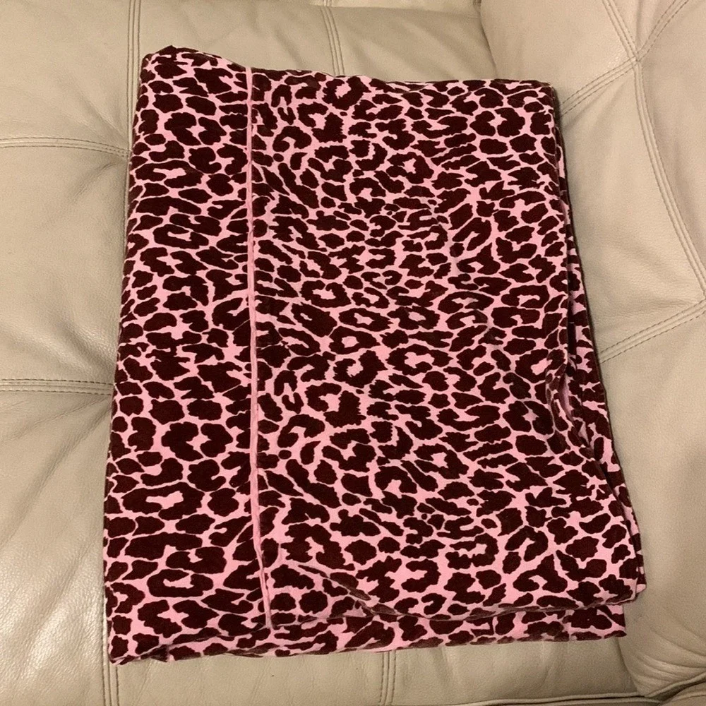 Pier 1 velvet Amit print duvet cover pink‎ brown size twin